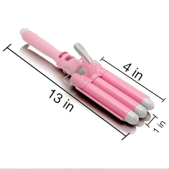 Wave Ceramic Triple Barrel Curling Iron Wand with LCD Display - Picture 6 of 6